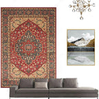 Casual floral printed rug multicolored polypropylene indoor rug non-slip backing easy to care for rug for bedroom
