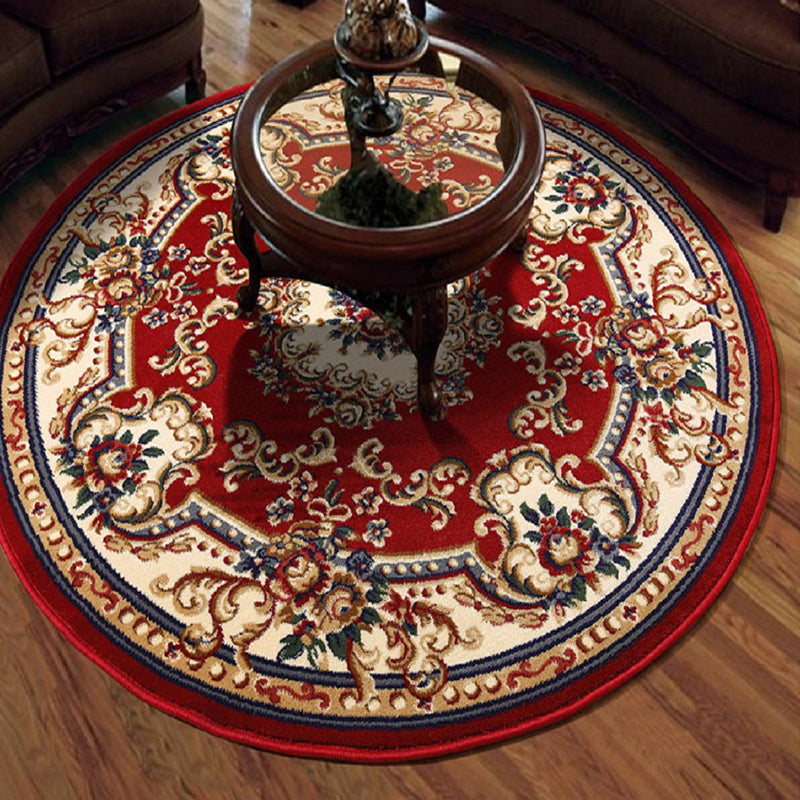 Olden Flower Printed Rug Multicolored Synthetic Area Rug Pet Friendly Washable Indoor Rug for Bedroom