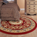 Olden Flower Printed Rug Multicolored Synthetic Area Rug Pet Friendly Washable Indoor Rug for Bedroom