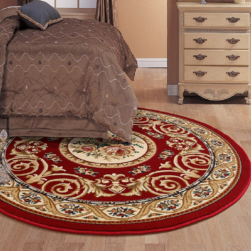 Olden Flower Printed Rug Multicolored Synthetic Area Rug Pet Friendly Washable Indoor Rug for Bedroom