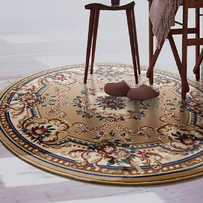 Olden Flower Printed Rug Multicolored Synthetic Area Rug Pet Friendly Washable Indoor Rug for Bedroom