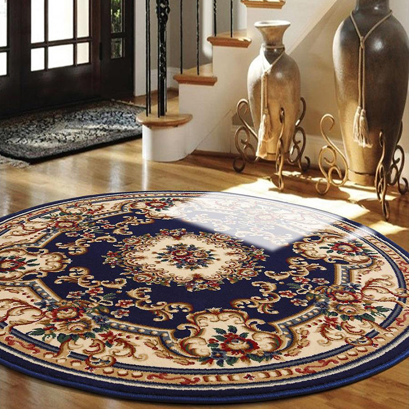 Olden Flower Printed Rug Multicolored Synthetic Area Rug Pet Friendly Washable Indoor Rug for Bedroom
