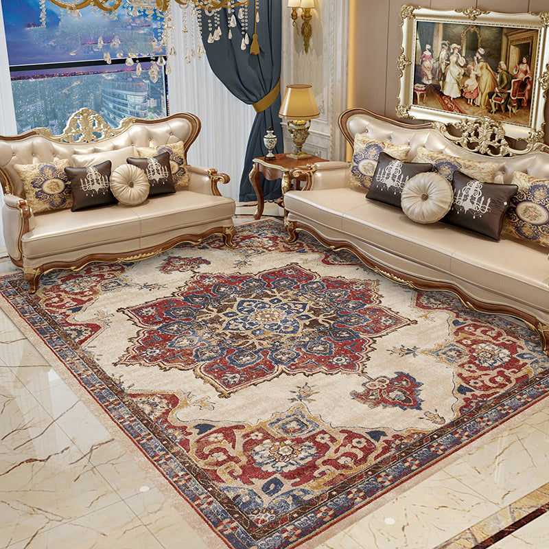 Moroccan Salon Rug Multicolor geometric pattern rug Polypropylene non-slip easy care rug