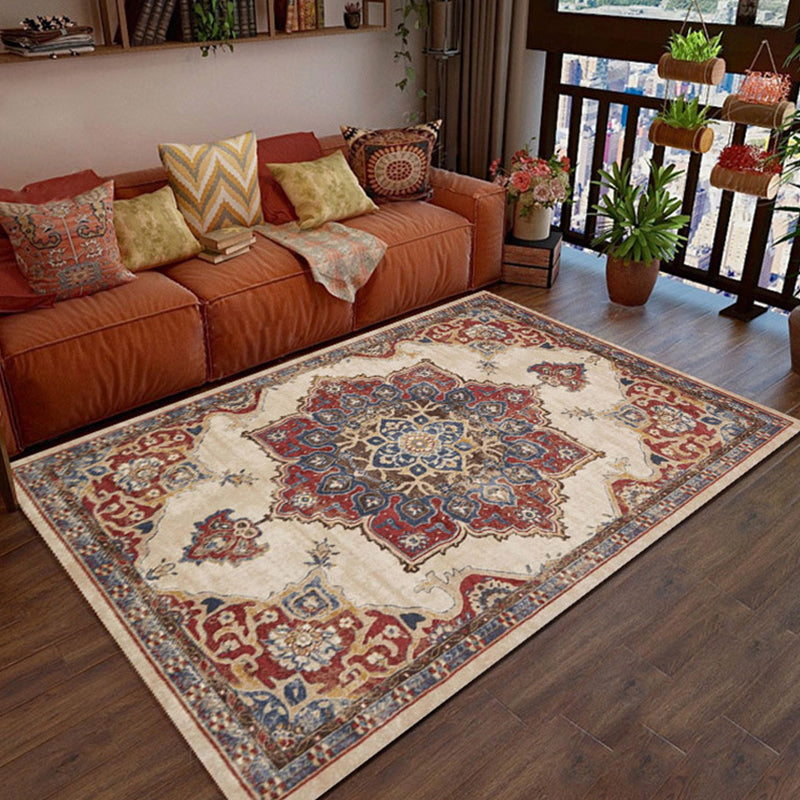 Lässiger Shabby Chic Teppich Bunt Geometrisches Muster Teppich Rutschfeste Rückseite Fleckenresistenter Teppich für den Raum