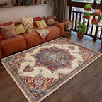 Lässiger Shabby Chic Teppich Bunt Geometrisches Muster Teppich Rutschfeste Rückseite Fleckenresistenter Teppich für den Raum