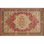 Retro geometric pattern carpet multicolored synthetic area carpet non-slip pet-friendly washable carpet for room