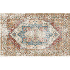 Retro geometric pattern carpet multicolored synthetic area carpet non-slip pet-friendly washable carpet for room