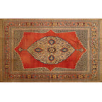Retro geometric pattern carpet multicolored synthetic area carpet non-slip pet-friendly washable carpet for room