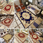 Multicolored Living Room Rug Olden Floral Print Rug Polyester Non-slip Machine washable Rug