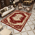 Multicolored Living Room Rug Olden Floral Print Rug Polyester Non-slip Machine washable Rug