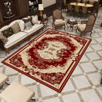 Multicolored Living Room Rug Olden Floral Print Rug Polyester Non-slip Machine washable Rug