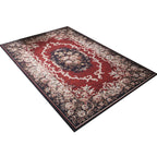Classic printed rug with floral pattern multicolored indoor rug non-slip backing pet-friendly rug