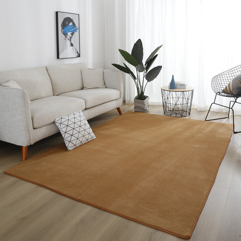 Simple Living Room Rug Multicolored Solid Color Rug Cotton Non-Slip Backing Easy Care Indoor Rug
