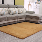 Simple Living Room Rug Multicolor Solid Area Rug Lambswool Non-Slip Easy Care Indoor Rug