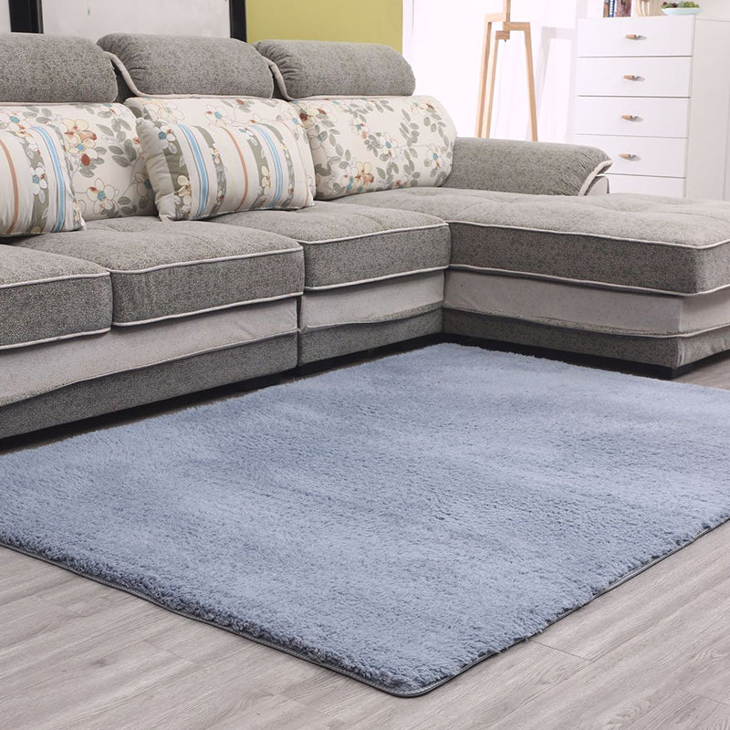 Simple Living Room Rug Multicolor Solid Area Rug Lambswool Non-Slip Easy Care Indoor Rug