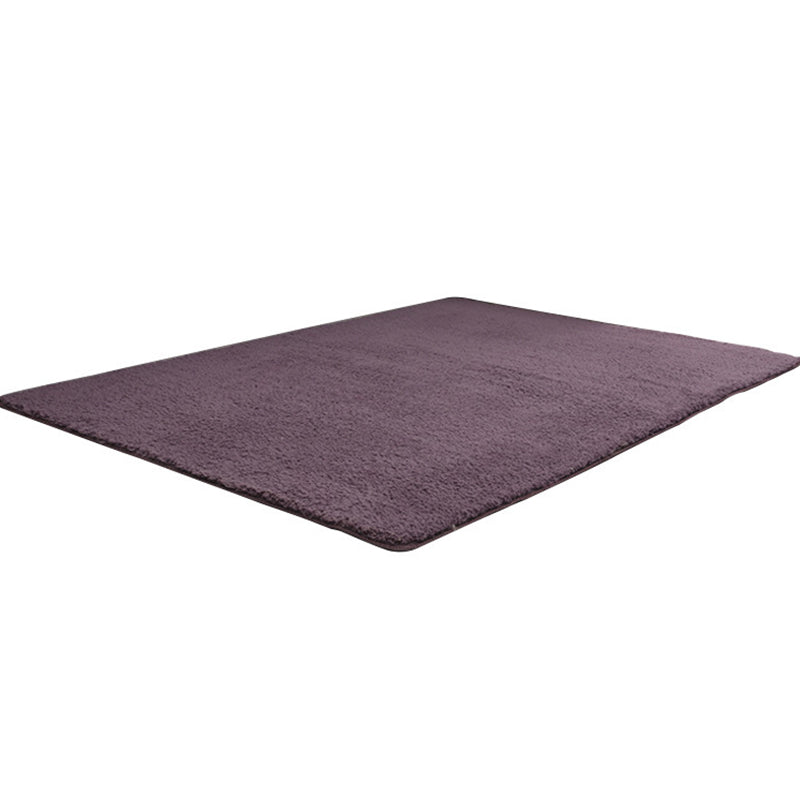 Simple Living Room Rug Multicolor Solid Area Rug Lambswool Non-Slip Easy Care Indoor Rug