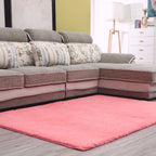 Simple Living Room Rug Multicolor Solid Area Rug Lambswool Non-Slip Easy Care Indoor Rug