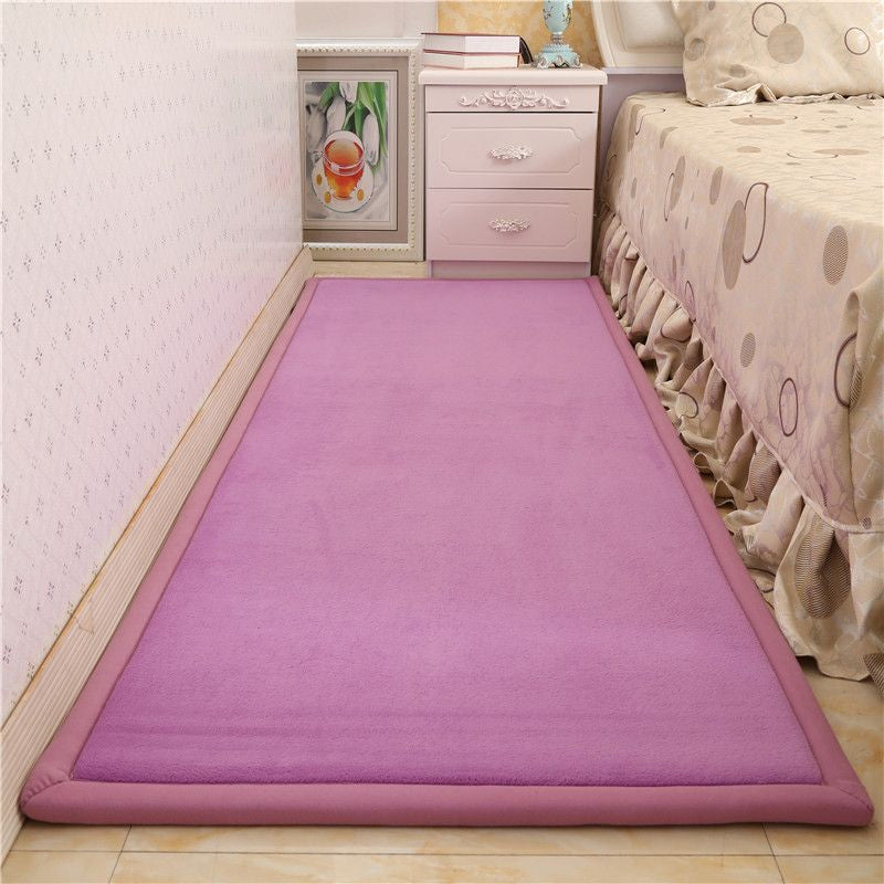 Modern solid color rug Multicolored cotton blend rug Easy care Pet friendly area rug for the living room