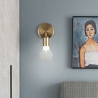 Industrial Style Bulb-Shaped Wall Lamp Single Pane Glass Wall Lamp Fixture in Brass