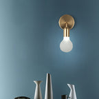 Industrial Style Bulb-Shaped Wall Lamp Single Pane Glass Wall Lamp Fixture in Brass