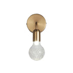 Industrial Style Bulb-Shaped Wall Lamp Single Pane Glass Wall Lamp Fixture in Brass