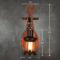 Nautical Novelty Guitar Wall Light Fixture 1-Light Wooden Sconce with Lantern Lampshade