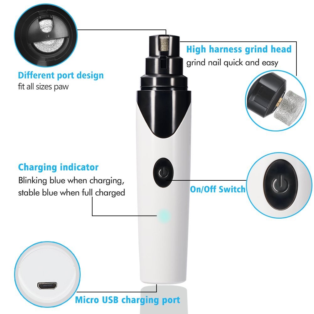 Rechargeable Pet Nail Grinder Soundless Good for Pet's Health