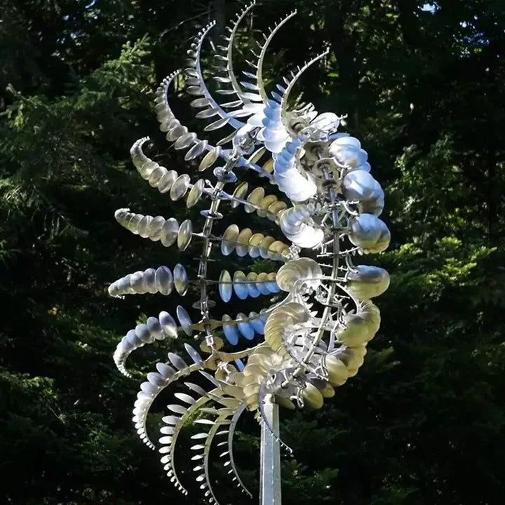 Magical and unique kinetic wind turbine made of metal