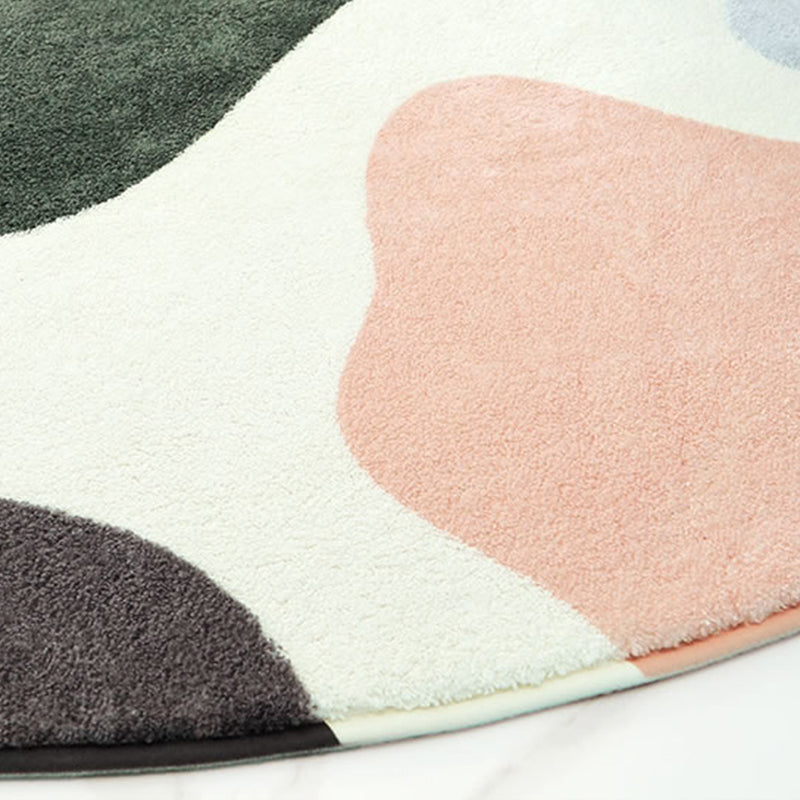Modern Living Room Rug Multicolor Color Block Indoor Rug Synthetic Non-Slip Stain Resistant Rug