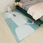 Nordic bedroom carpet multicolored color block indoor carpet cotton blend easy maintenance washable rug