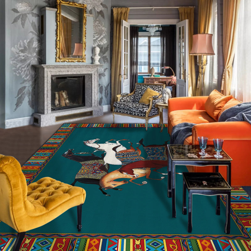 Modern bedroom carpet Multicolor animal print indoor carpet Polyester non-slip backing pet-friendly rug