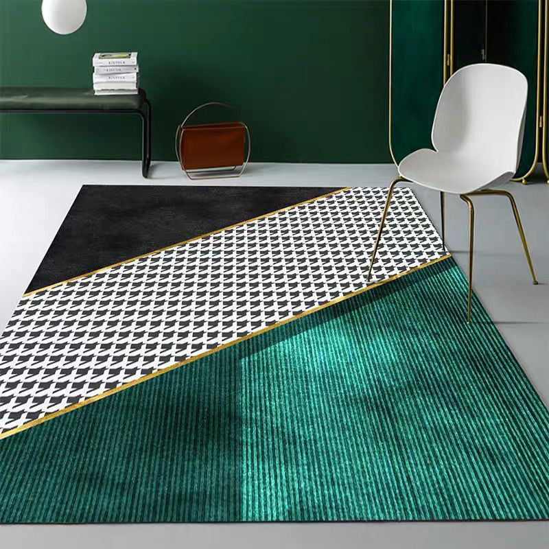 Nordic Geo Printed Rug Multi-Color Synthetic Carpet Easy Care Machine Washable Indoor Carpet for Parlor