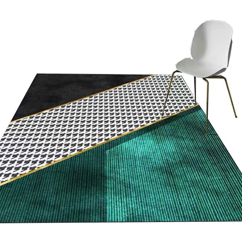 Nordic Geo Printed Rug Multi-Color Synthetic Carpet Easy Care Machine Washable Indoor Carpet for Parlor