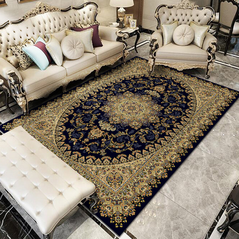 Nostalgia Floral Printed Rug Multicolor Synthetic Indoor Rug Non-Slip Backing Washable Rug for the Living Room