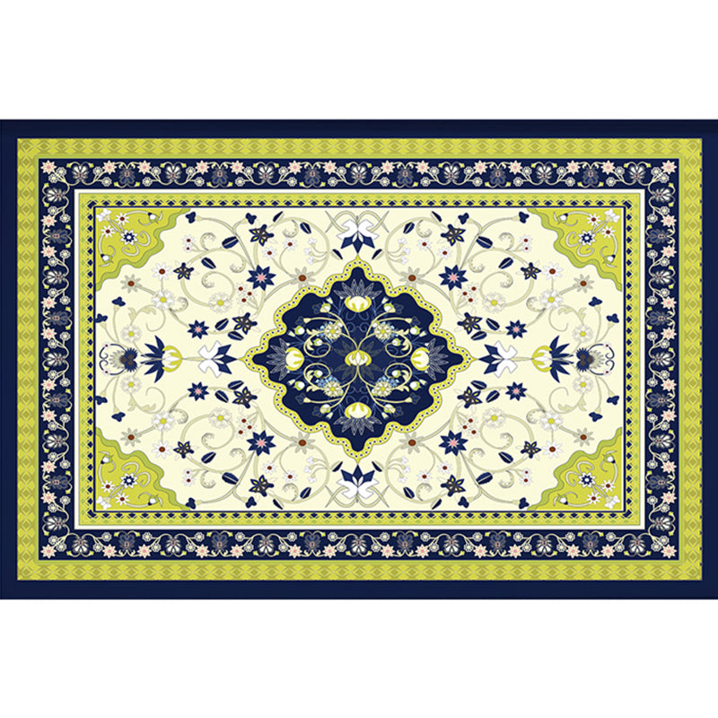 Retro Multicolor Moroccan Carpet Polyester Geo Pattern Indoor Carpet Non-Slip Back Pet-Friendly Area Rug for Bedroom