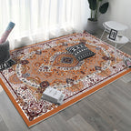Retro Multicolor Moroccan Carpet Polyester Geo Pattern Indoor Carpet Non-Slip Back Pet-Friendly Area Rug for Bedroom