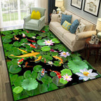 Multicolor Living Room Rug Trendy Floral Print Indoor Carpet Cotton Blend Easy Care Pet Friendly Rug