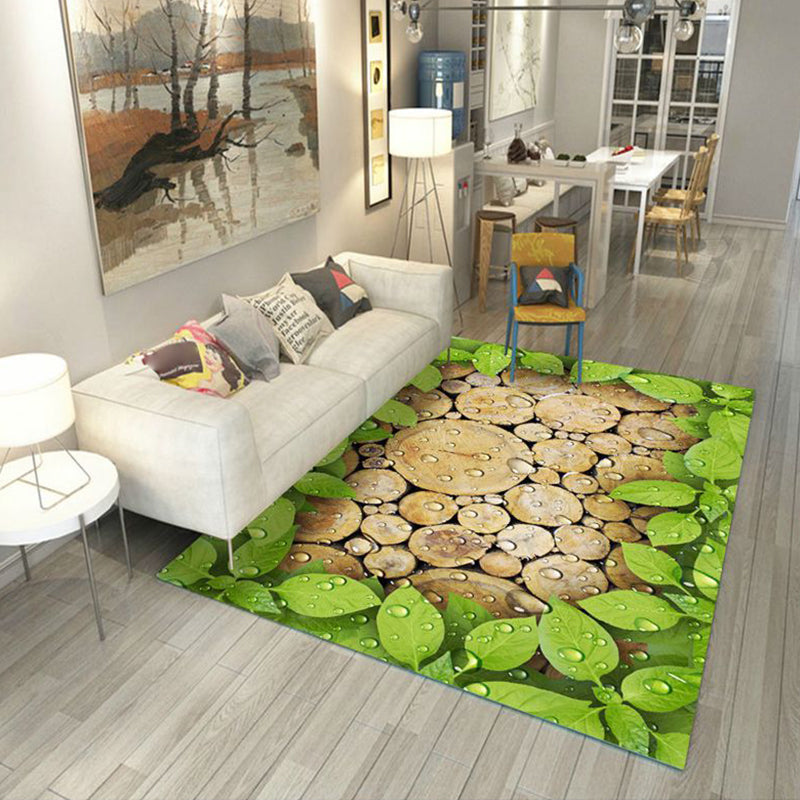 Multicolored floral print rug made of cotton blend Scandinavian rug Pet friendly Machine washable rug for parlor