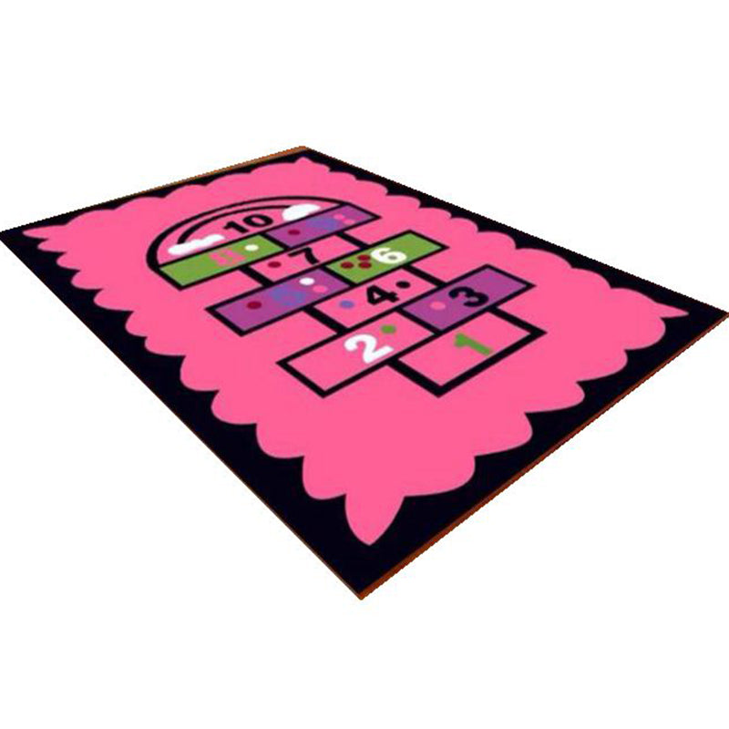 Multicolored floral print rug made of cotton blend Scandinavian rug Pet friendly Machine washable rug for parlor