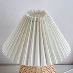 RattaLume Nordic LED Table Lamp | Woven Rattan & Foldable Fabric Shade | Mood Light | Decor for the Bedroom