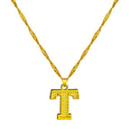 18K gold-plated initial letter necklace