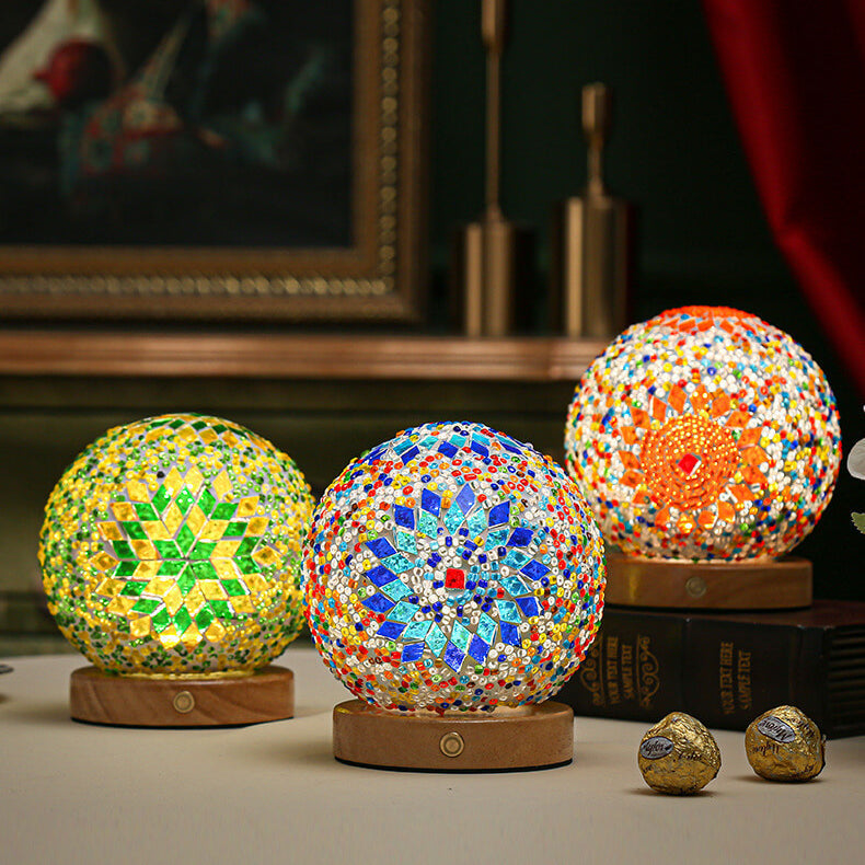 BohoGlow – Atmospheric Wooden & Glass Lamp