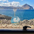 Sea glass sun catcher - Ocean breaking wave beach ornament