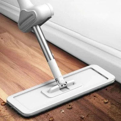 Hands-Free Flat Mop with Slim Design and Self-Wringing System