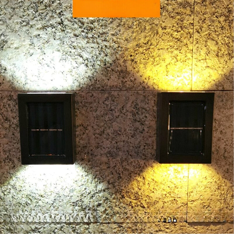 Solar-powered terrace wall light