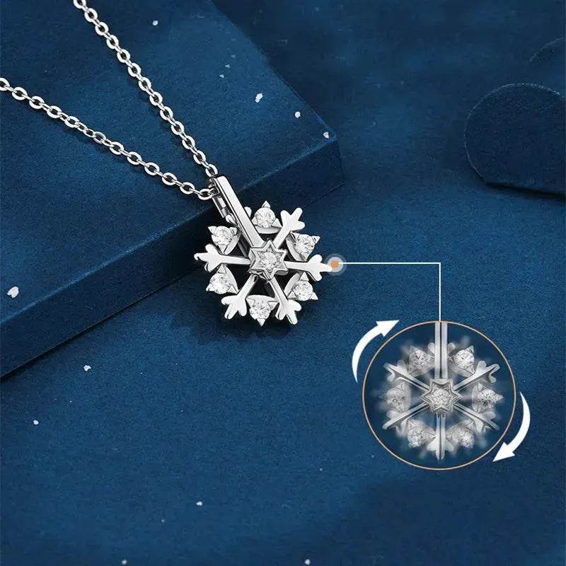 Luxury Rhinestone Christmas Snowflakes Necklace Gift for women