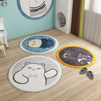 Nordic Cartoon Printed Rug Multicolored Synthetic Area Rug Non-Slip Back Pet-Friendly Indoor Rug for Children