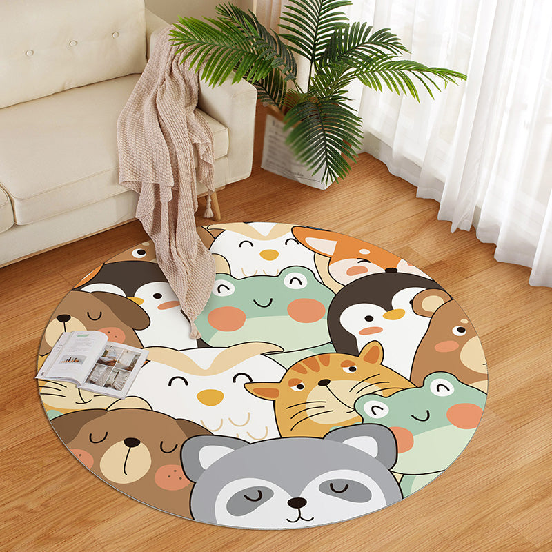 Beautiful children's room carpet Multicolored cartoon pattern Indoor carpet PVC stain-resistant machine washable carpet