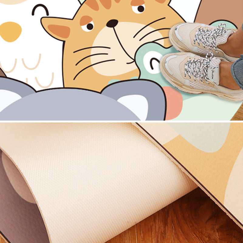 Beautiful children's room carpet Multicolored cartoon pattern Indoor carpet PVC stain-resistant machine washable carpet