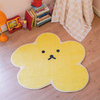 Relaxing Bedroom Rug Yellow Cartoon Printed Indoor Rug Polyester Non-Slip Back Stain-Resistant Area Rug
